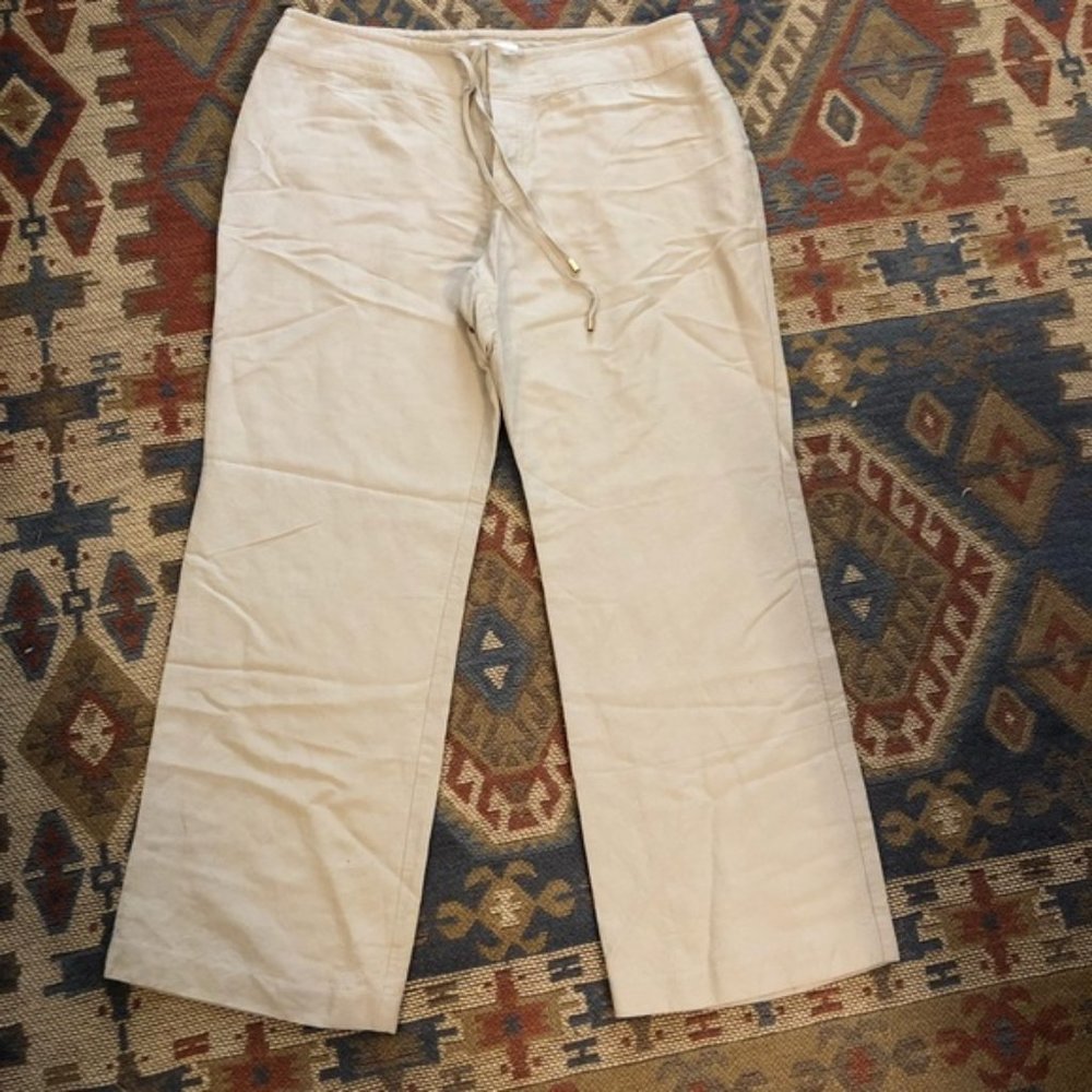 🔴Calvin Klein linen khaki pants size 14